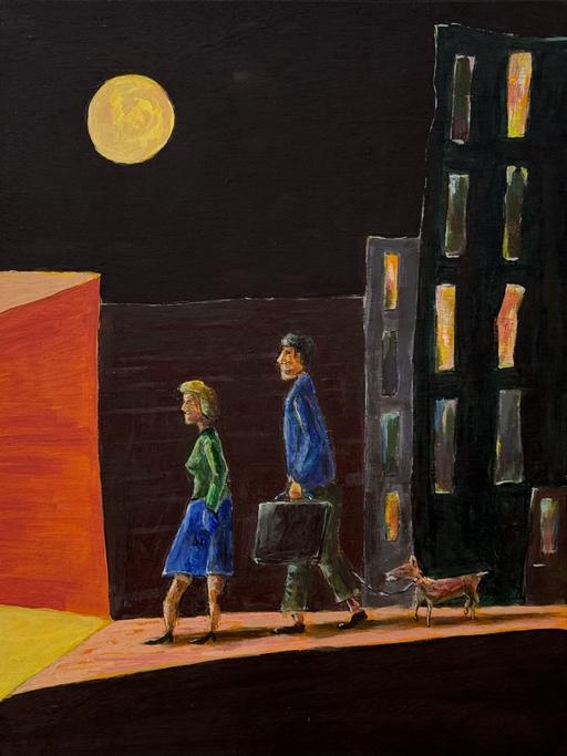 Exodus, by Hakan Ünlü, Acrylic on Wooden Panel, 2026