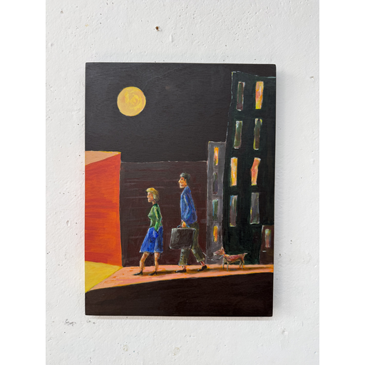 Exodus, by Hakan Ünlü, Acrylic on Wooden Panel, 2026